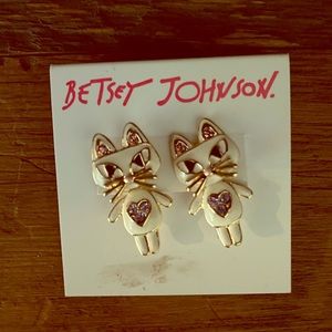 Betsey Johnson Mini Critters Cat Earrings Jacket
